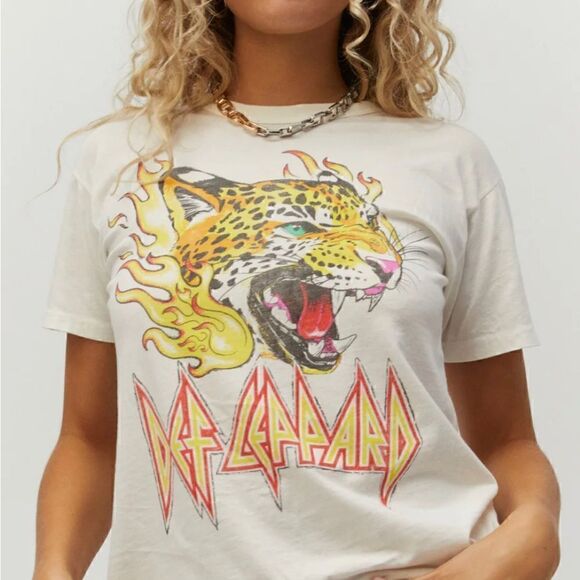 Daydreamer Tops - Daydreamer Def Leppard TNT Pyromania ‘83 Ringer Tee